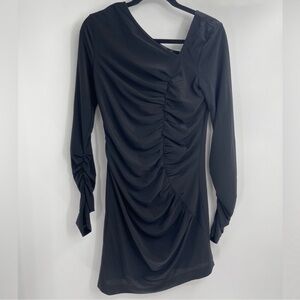 Helmut Lang Asymmetric Long Sleeve Polyester Dress Size Medium